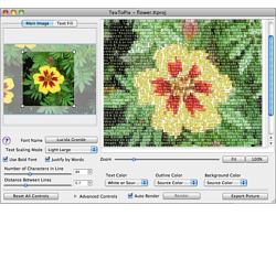 Screenshot of TexToPix for Mac OS X main screen