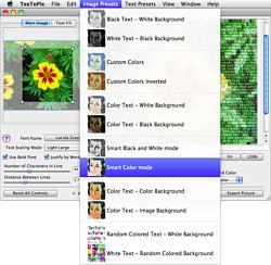 Screenshot of TexToPix for Mac OS X main screen