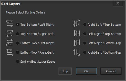 Sort Layers dialogue.